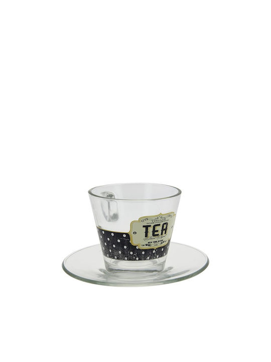 Retro Tasse Glas Transparent 280ml 1Stück