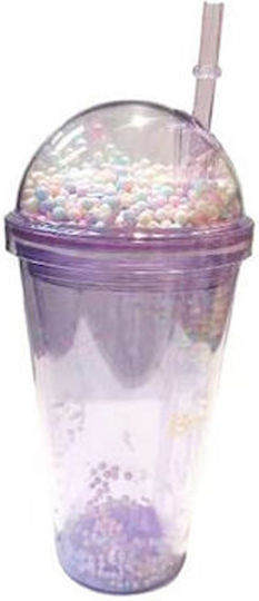 Tpster SDS Wasserbrille Kunststoff Lila mit Strohhalm 450ml