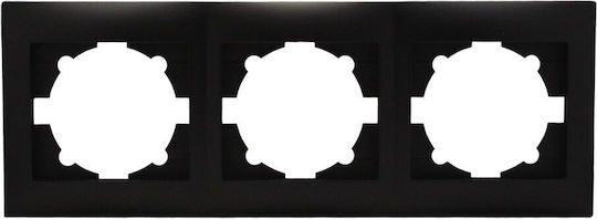 Redled Schalterrahmen 3-fach Horizontale Montage in Schwarz Farbe 27530