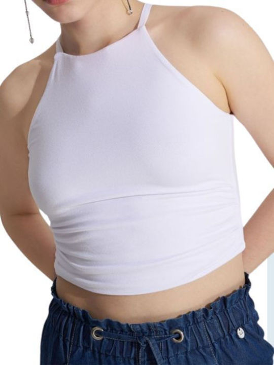 Ale - The Non Usual Casual pentru Femei de Vară Bluză Fără mâneci Albă