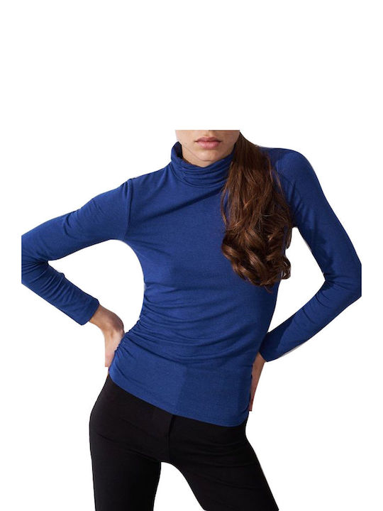 Ale - The Non Usual Casual Women's Long Sleeve Sweater Turtleneck Blue