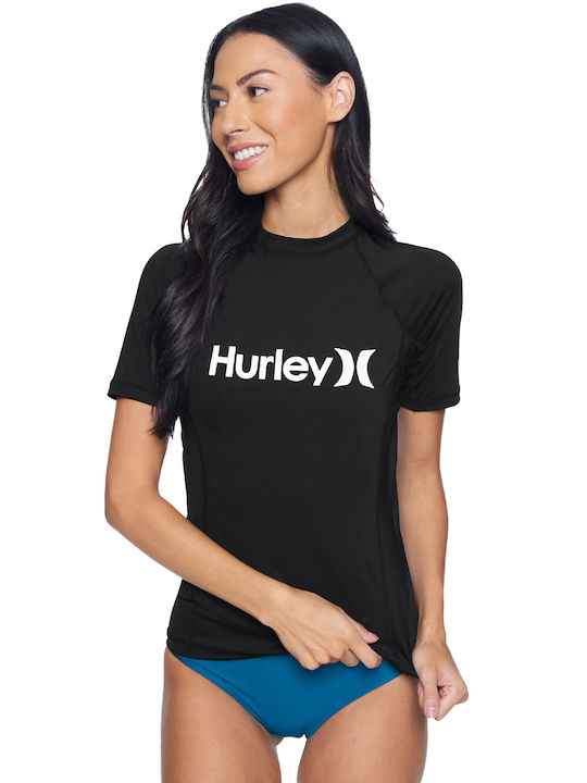 Hurley Femei Fără mâneci Tricou de protecție solară Negru