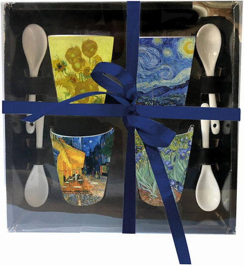 Enesco Κούπα Κεραμική Πολύχρωμη 90ml 4τμχ Enesco Κούπα Κεραμική Πολύχρωμη 90ml 4τμχ