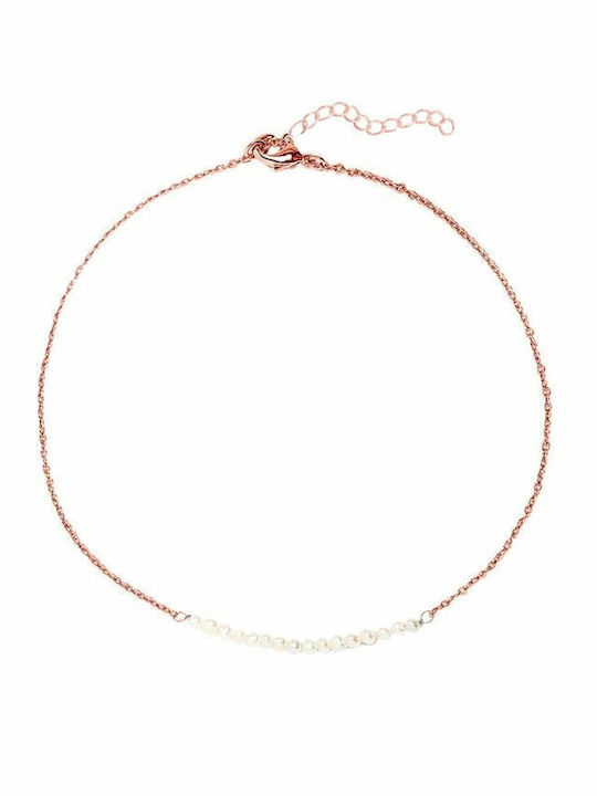 Paraxenies Gold Plated Silver Anklet with Pearls