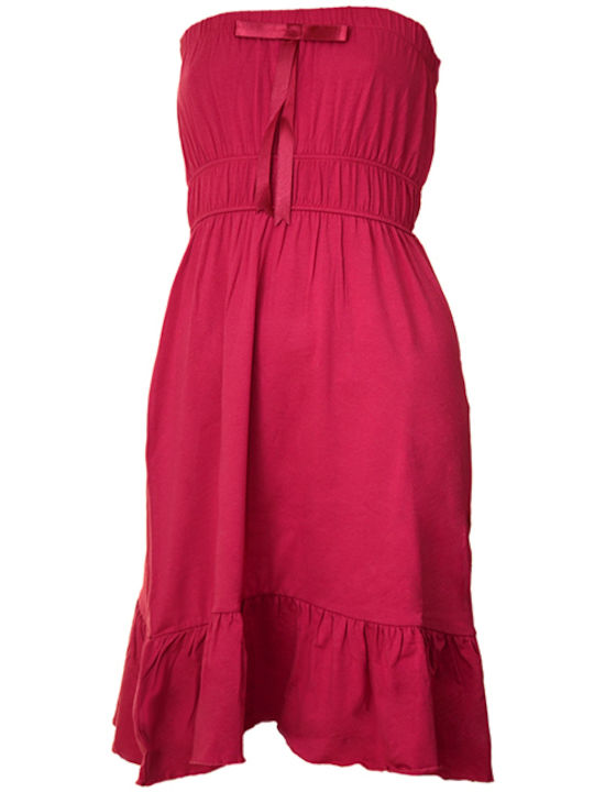 Summer Dress Strapless Fuchsia Shrugs Summer Dress