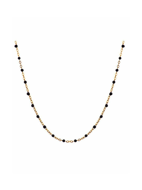 Paraxenies Halskette Rosenkranz aus Vergoldet Stahl