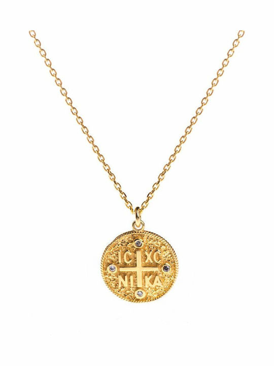 Paraxenies Charm Amulett Konstantin aus Vergoldet Silber mit Zirkon