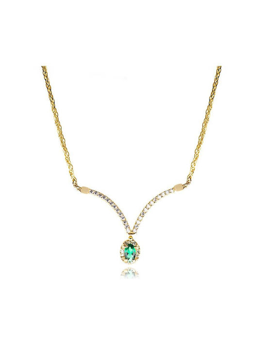 Paraxenies Necklace from Gold 14K with Zircon