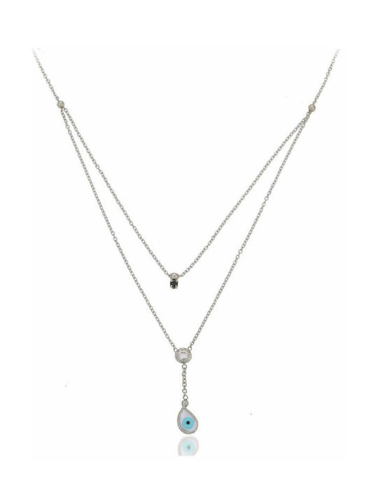 Paraxenies Necklace Eye from White Gold 9 K