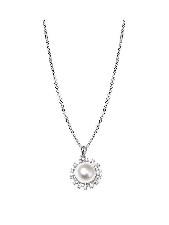 Paraxenies Necklace from Silver with Pearls & Zircon