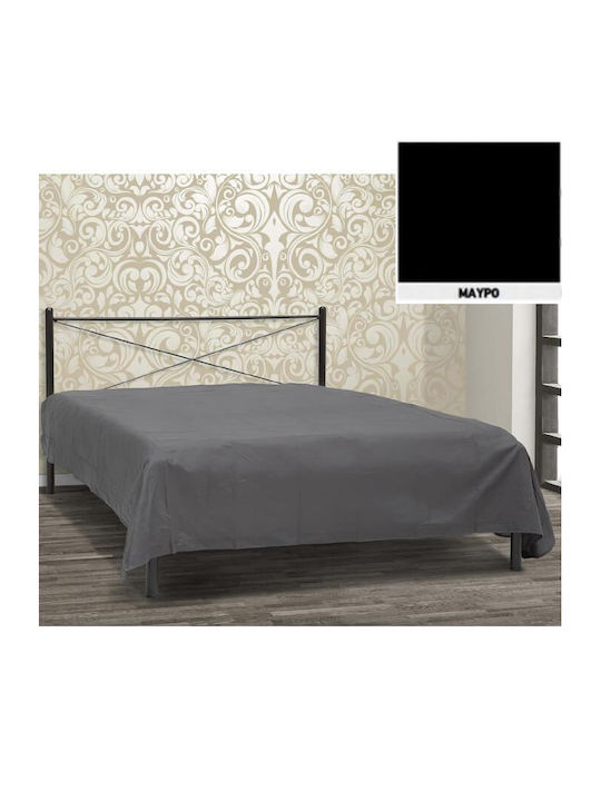 Hermes Double Metal Bed Black for Mattress 140x...