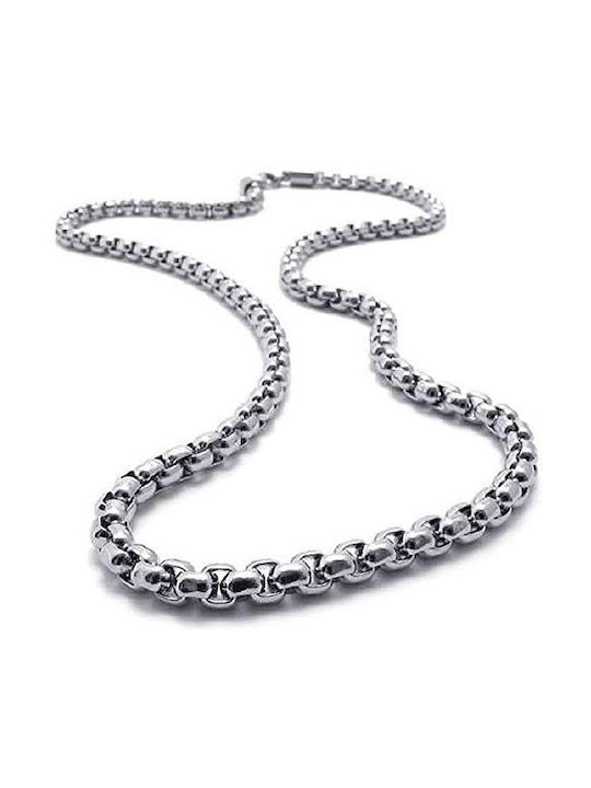 Theodora's Jewellery Αλυσίδα Λαιμού από Ατσάλι Λεπτή Πάχους 3mm