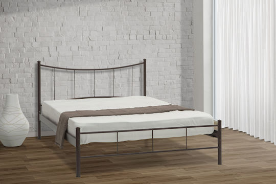Smile Bed Double Metal Ecru for Mattress 110x200cm