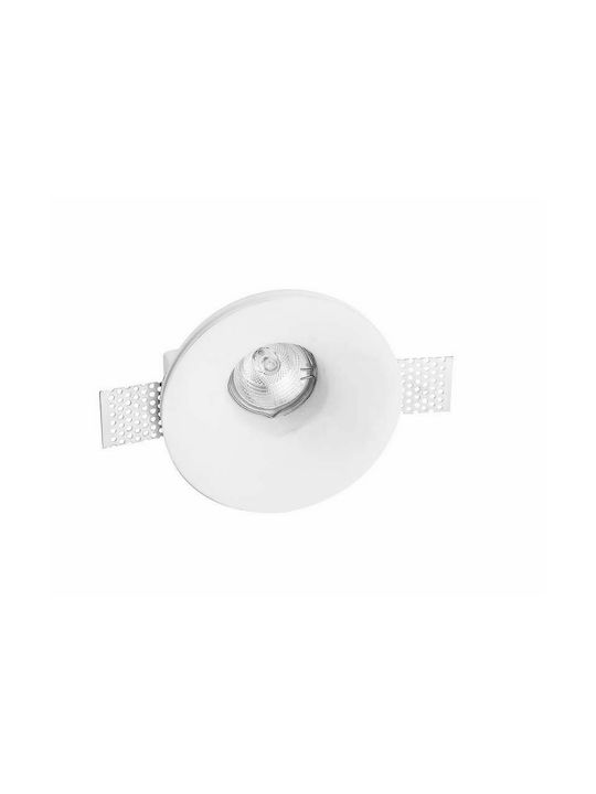 Alfa Linea Round Plaster Recessed Spot with Socket GU10 White 13x13cm. 1pcs