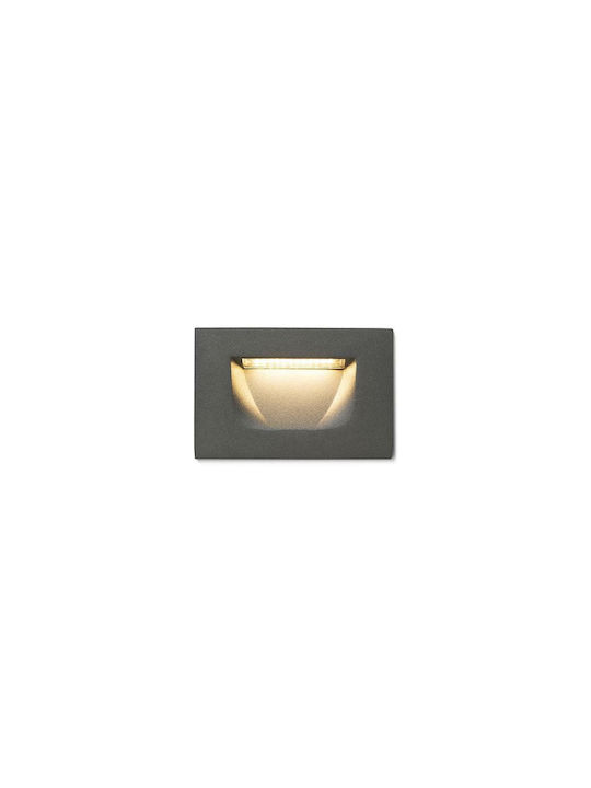 Rendl Light Studio Pătrat Metalic Spot Încorporat cu LED Integrat și Lumină Alb Cald Negru 1buc