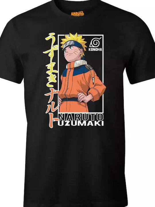 Cotton Division T-shirt Naruto σε Μαύρο χρώμα