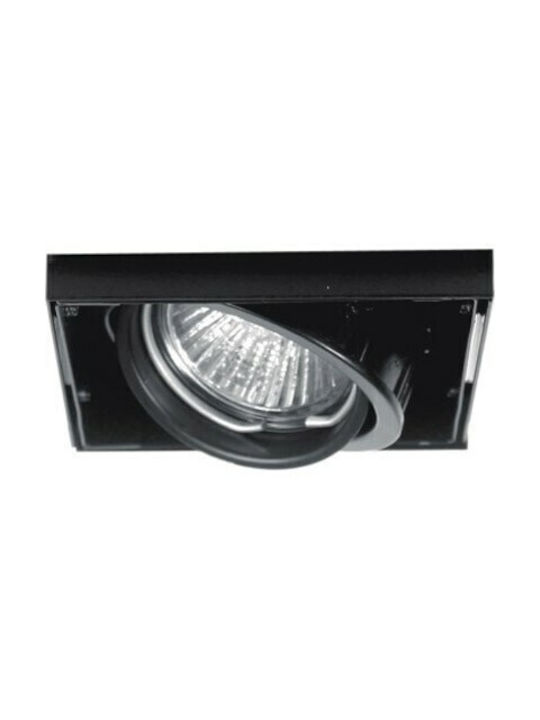 KT Lighting Τετράγωνο Μεταλλικό Χωνευτό Σποτ Μαύρο 1τμχ