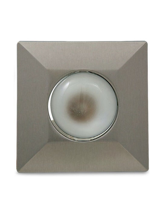 Arapidis Square Metallic Recessed Spot with Socket E27 Silver 63x63cm. 1pcs