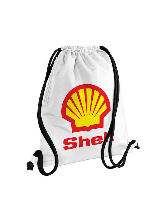 Koupakoupa Πρατήριο Καυσίμων Shell Τσάντα Πλάτης Γυμναστηρίου Λευκή