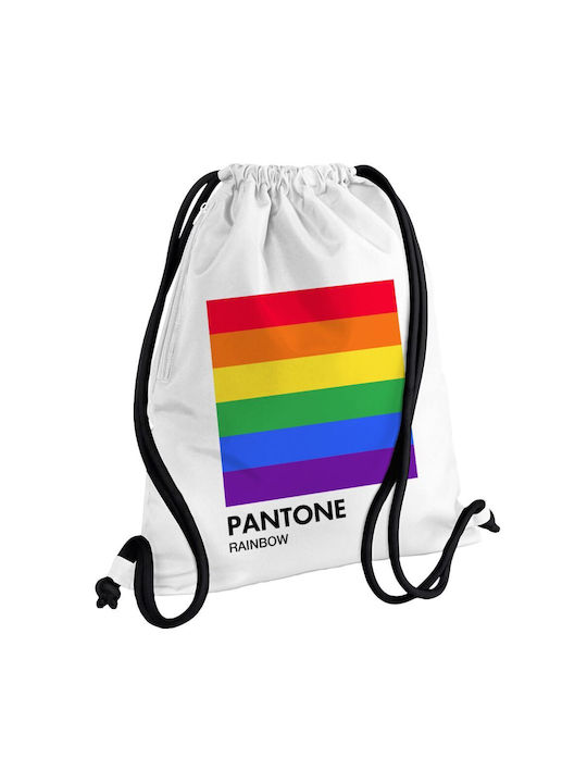 Koupakoupa Pantone Rainbow Τσάντα Πλάτης Γυμναστηρίου Λευκή