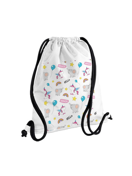 Koupakoupa Happy Clouds Doodle Gym Backpack White