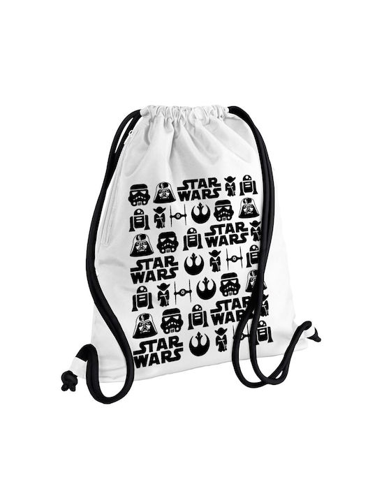 Koupakoupa Star Wars Pattern Τσάντα Πλάτης Γυμναστηρίου Λευκή