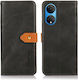 Khazneh Leather Wallet Δερματίνης Μαύρο (Honor X7)