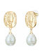 Earrings Pendants Gold Plated with Pearls