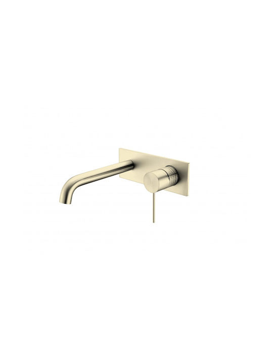 Sparke Miratto 04 Brushed Built-In Mixer & Spout Set for Bathroom Sink with 1 Exit Gold