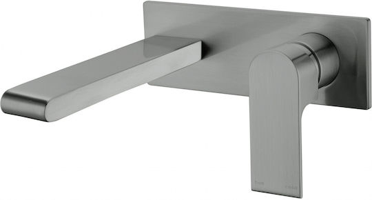 Sparke Lume 04 Gun Metal Built-in Mixer & Spout Set for for Bathroom Sink 1 Exit Gray