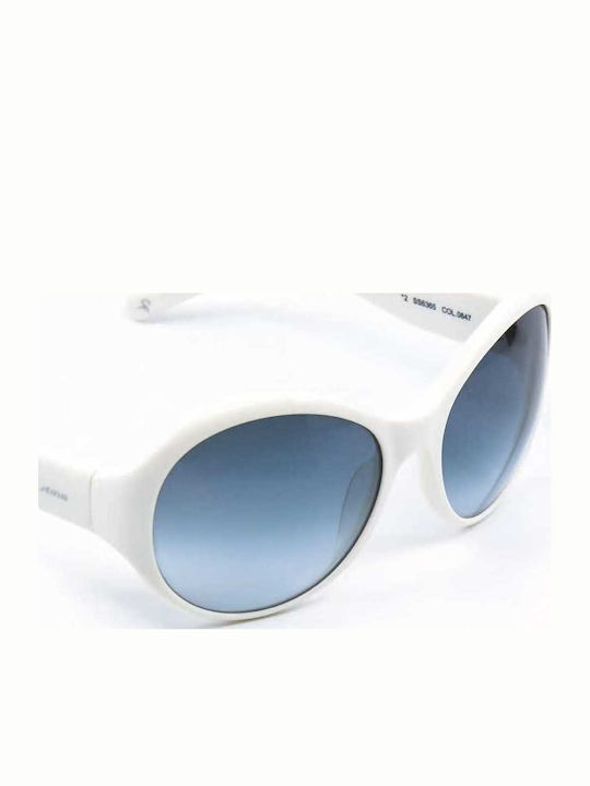 Sting Women's Sunglasses with White Plastic Frame and Blue Gradient Lens SS6365 0847