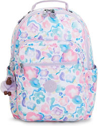 Kipling Elementary School Backpack Aqua Florals L35xW20xH44cm