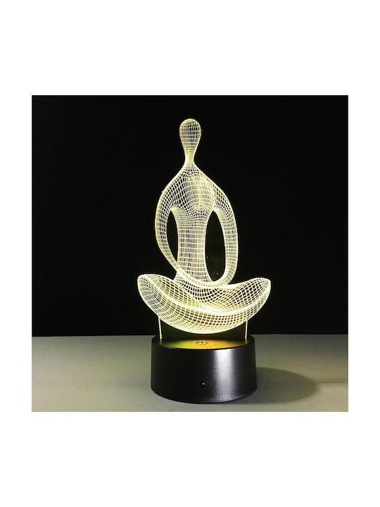 Dekorative Lampe 3D-Illusion LED Schwarz