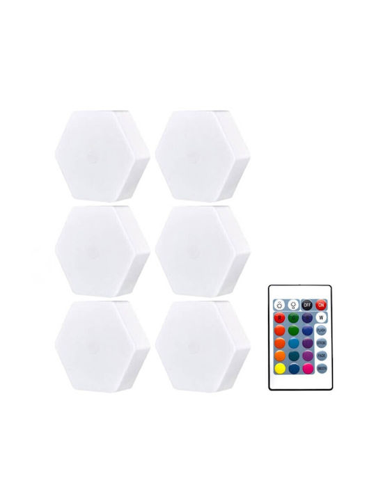 Διακοσμητικό Φωτιστικό LED RGBW Hexagon 6τμχ