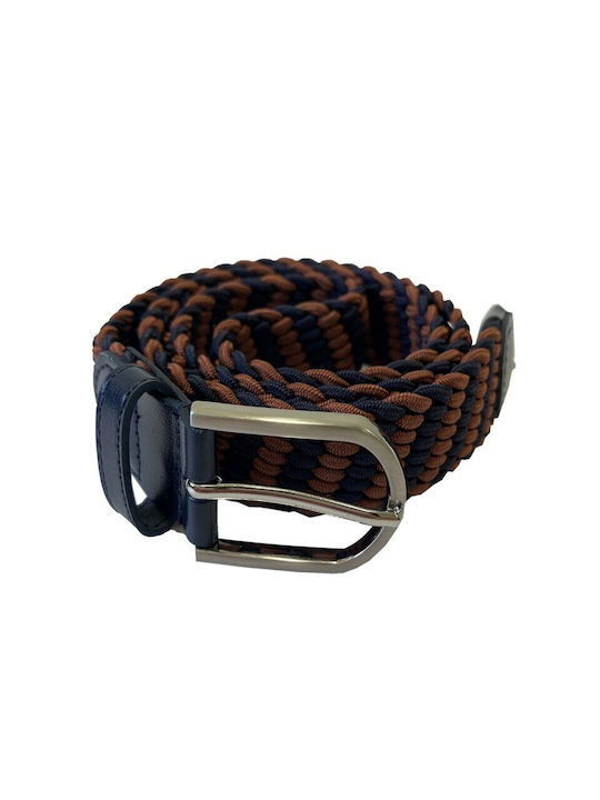 Dors Men's Knitted Leather Elastic Belt Brown