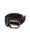 Dors Men's Knitted Leather Elastic Belt Brown