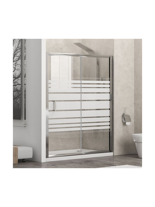 Karag Flora 500 Shower Screen for Shower with Sliding Door 70x180cm Serigrafato Argento