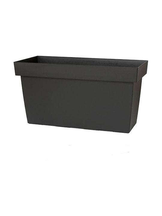 Plastecnic Ζαρντινιέρα Πλαστική Μαύρη 80x37x42εκ.