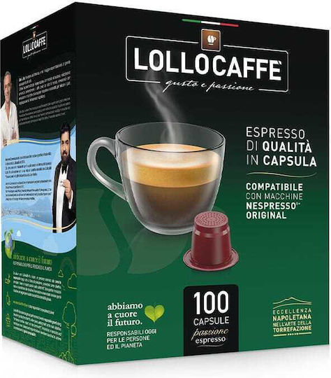 Lollo Caffe Капсули Еспресо Съвместими с машина Nespresso 100капси