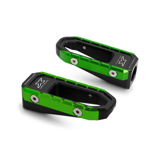 Barracuda Motorcycle Footpeg Protectors Honda Hornet / Transalp / Crossrunner Green