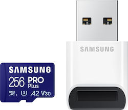 Samsung Pro Plus (2023) microSDXC 256GB Clasa 10 U3 V30 A2 UHS-I cu cititor USB