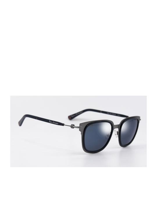 Tonino Lamborghini Sunglasses with Gray Frame and Blue Mirror Lens TL613 54