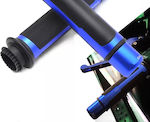 Motorcycle Grips with Handlebar Counterweights in Blue Colour