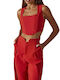 Shay Women's Summer Crop Top Sleeveless Orange
