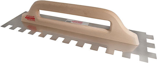 Ariston Σπάτουλα Πλακιδίων Inox Οδοντωτή 480x130mm με Ξύλινη Λαβή K.10244