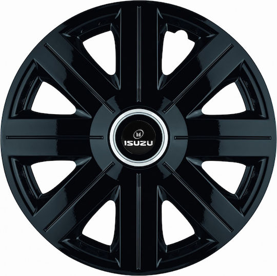 Jestic Set Capace De Roți Auto Compatibile Cu Isuzu 4 Bucăți 14 Negru Negru