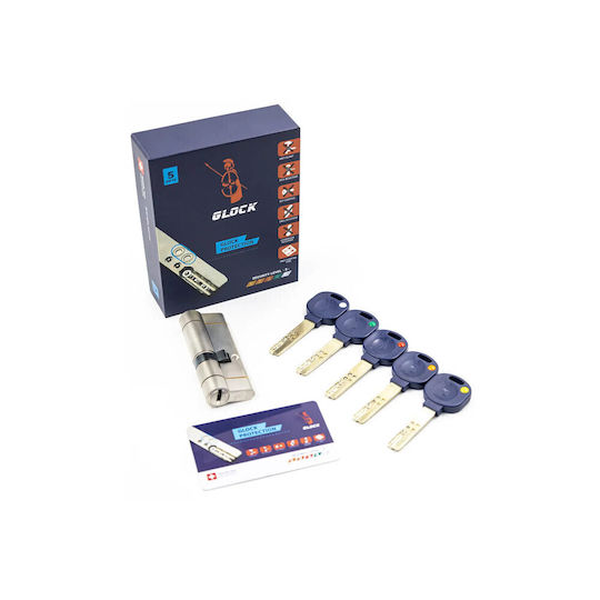 Цилиндър за ключалка 65мм Сребрист