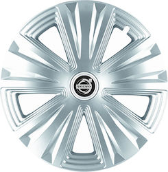 Jestic Car Hubcap Set with Volvo Emblem 13" 4pcs Silver /Silver