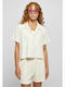 Kurzärmelig Damen Hemd Pale White
