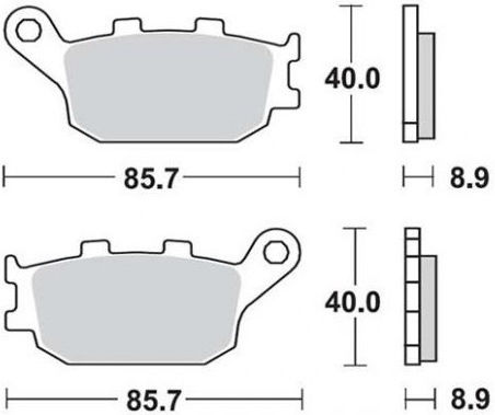 SBS Τακάκια Μοτοσυκλέτας Πίσω για Kawasaki Z750 Yamaha TT